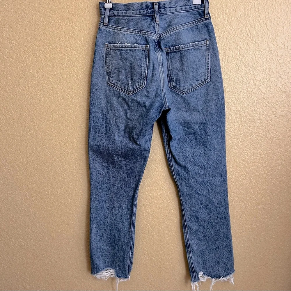 Agolde High Rise Straight Leg Distressed Jeans - Picture 3 of 11